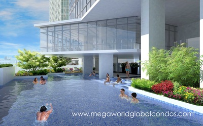 Megaworld Uptown Ritz Residence Condominium - Swimming Pool and Lounges