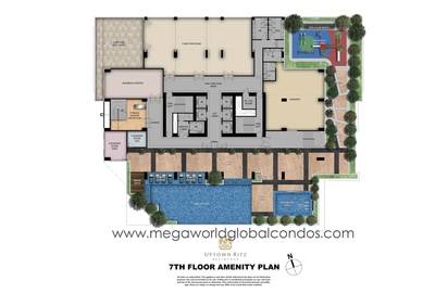 Uptown Ritz Residence Megaworld Condos - 7th floor Lower Amenity Deck Layout