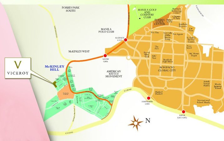 Megaworld Fort Bonifacio Site Map - Mckinley Hill township, Mckinley West township, Uptown Bonifacio BGC, Forbes Town Center BGC