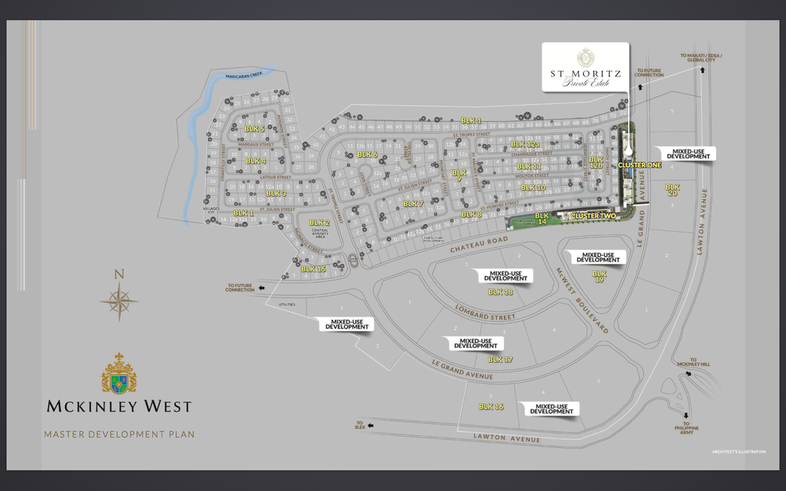 Mckinley West Fort Bonifacio Taguig township map - St Moritz Private Estate Luxury condominium