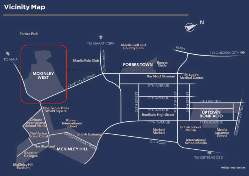 Fort Bonifacio Map Uptown Bonifacio - Park Mckinley West condo for sale