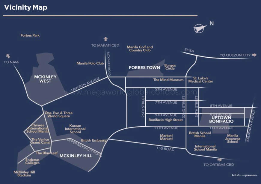 Fort Bonifacio Map Uptown Bonifacio - Uptown Arts Residence condo for sale