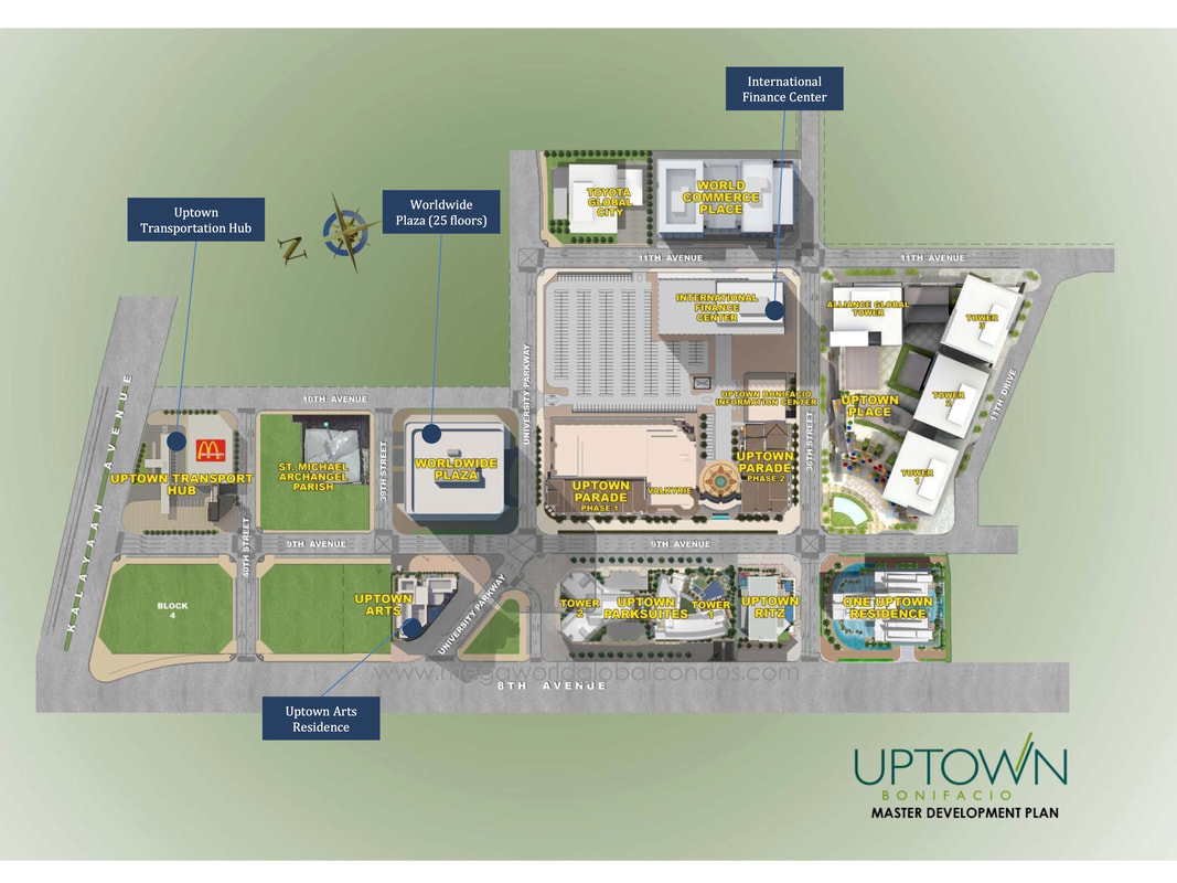 Uptown Bonifacio Township site map Megaworld - Uptown Arts Residence